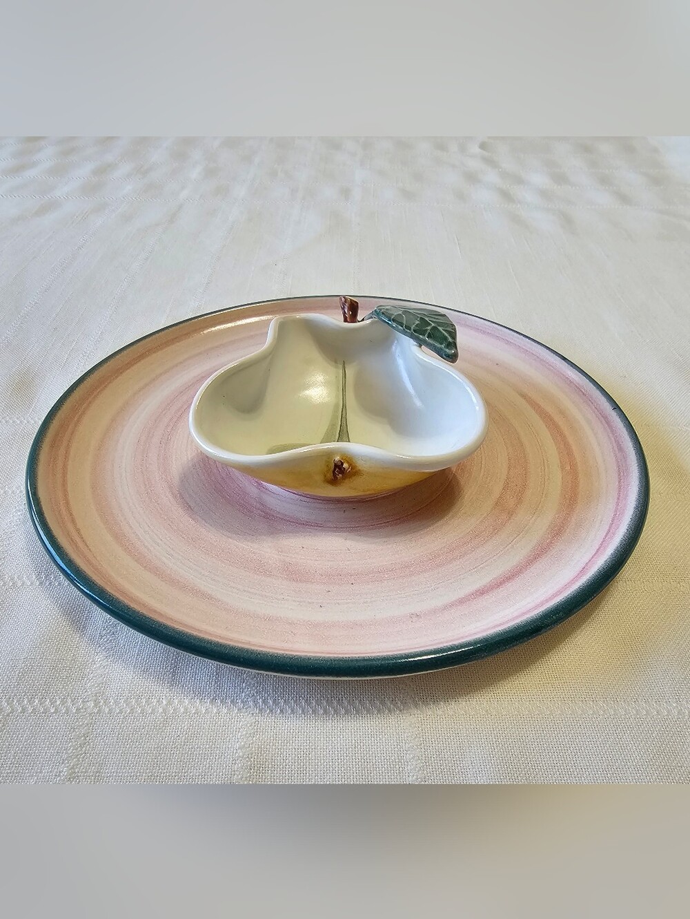 Pear Dip Fruit Platter By Clayworks Potrery